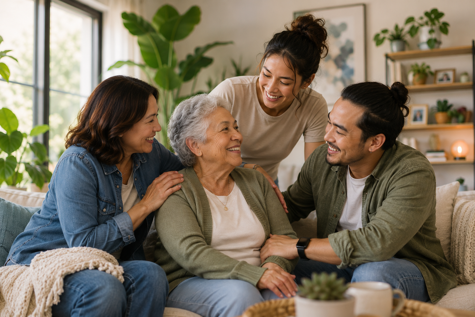 Millenials and Gen X caring for elderly family member