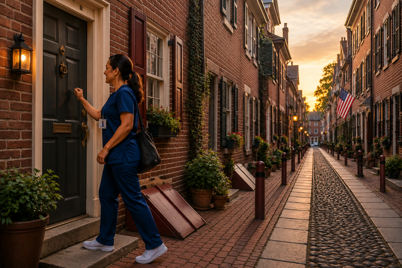 Visiting nurse on Elfreth's alley
